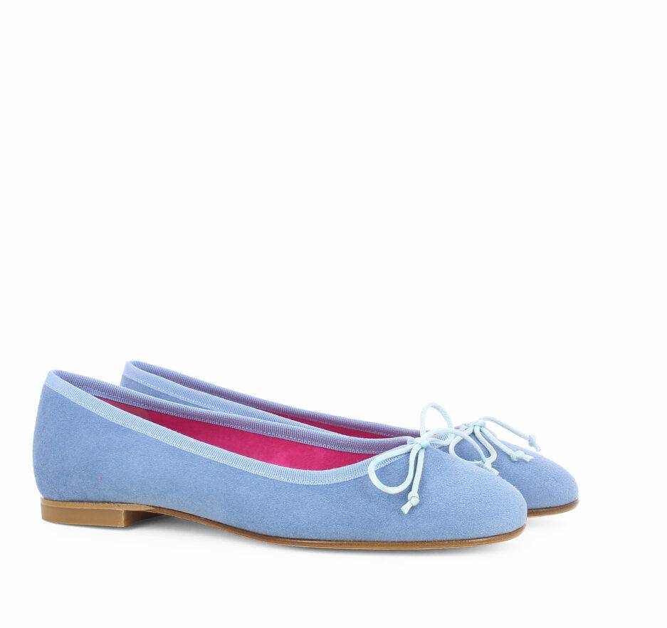 Le Babe BALLERINE IN VELOUR CIELO Soddisfazione Garantita