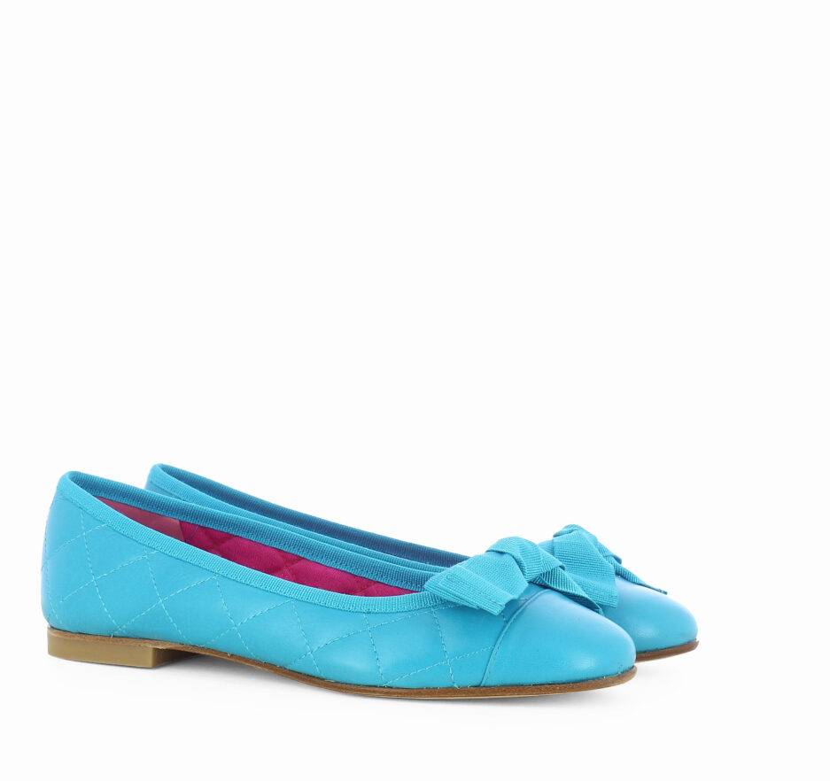 Le Babe BALLERINE IN NAPPA TURCHESE Qualità Garantita