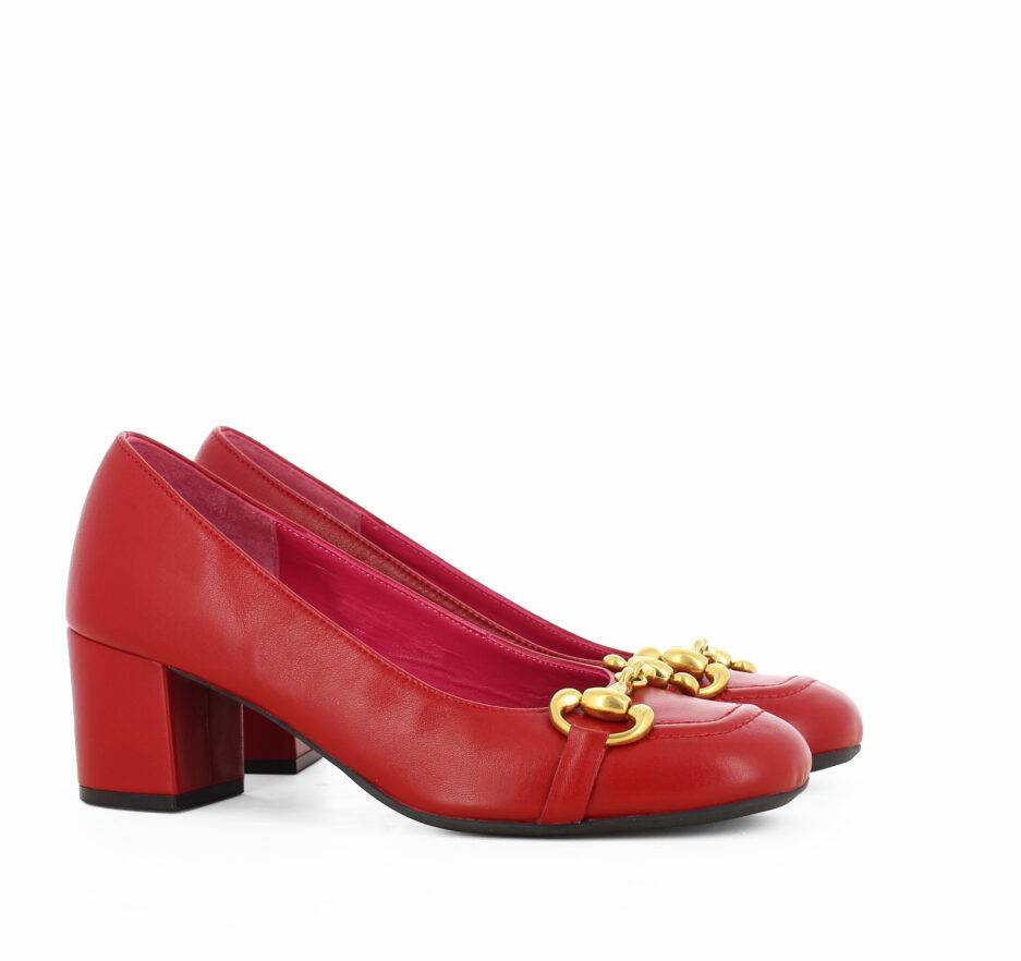 Le Babe DECOLLETE’ IN NAPPA ROSSA Nuovo