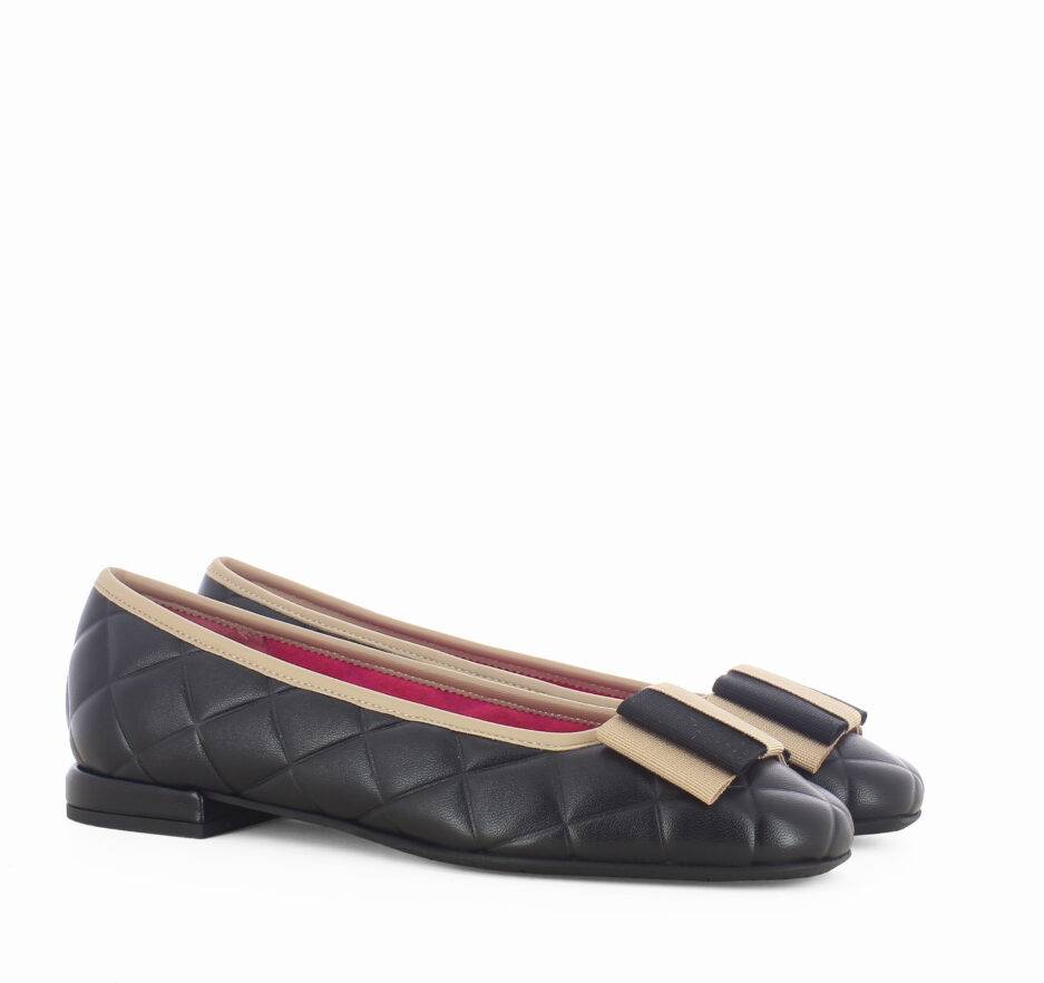 Le Babe BALLERINE IN NAPPA NERA Consegna Veloce