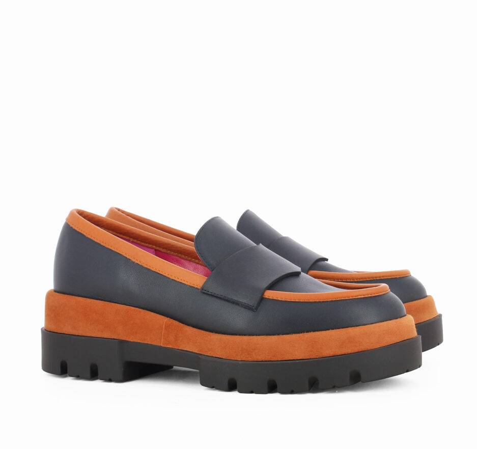 Le Babe MOCASSINI IN VITELLO BLU In Linea
