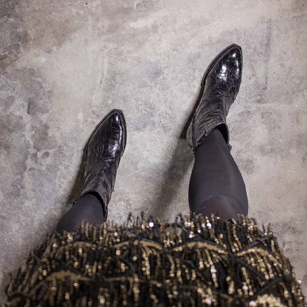 King Tartufoli COCCO ANKLE BOOT BLK Fornitura limitata