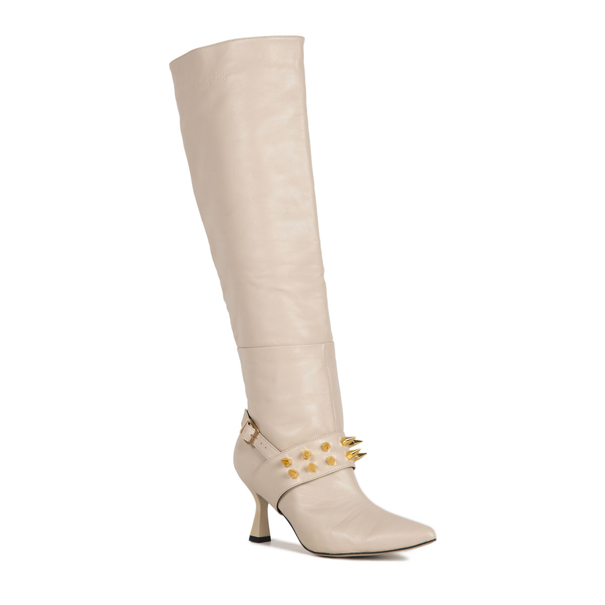 Le Dangerouge Meg Beige Studs Economico