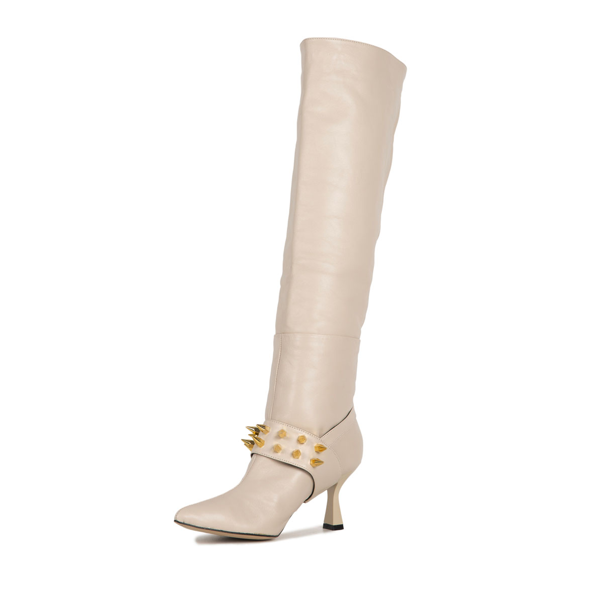 Le Dangerouge Meg Beige Studs Economico