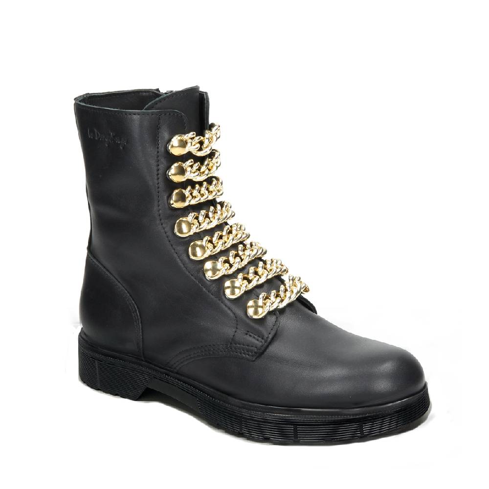 Le Dangerouge Amelie Black Leather Gold Vendite Flash