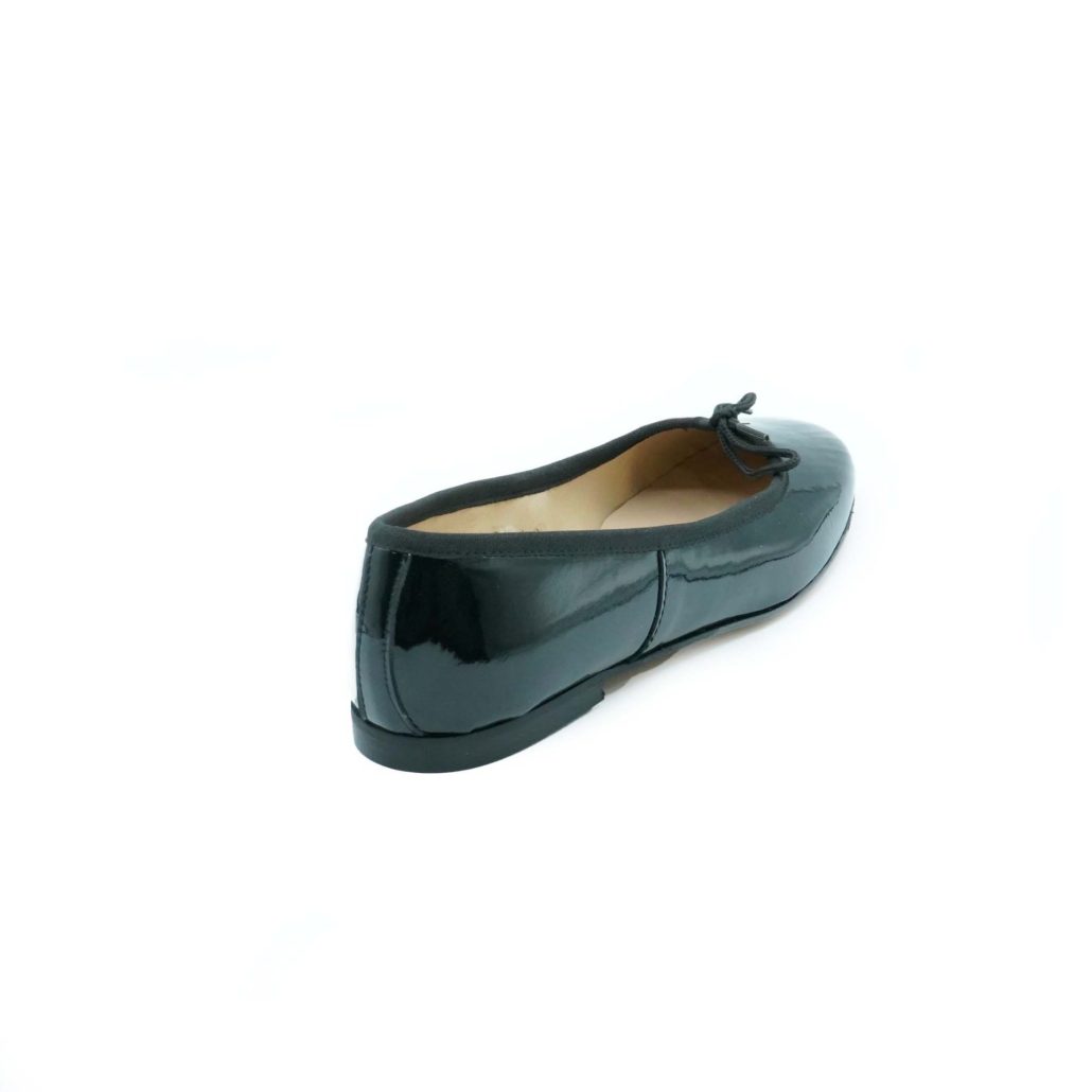 Lea Gu ballerina in vernice, fiocco frontale, punta tonda, tacco 10mm Italy