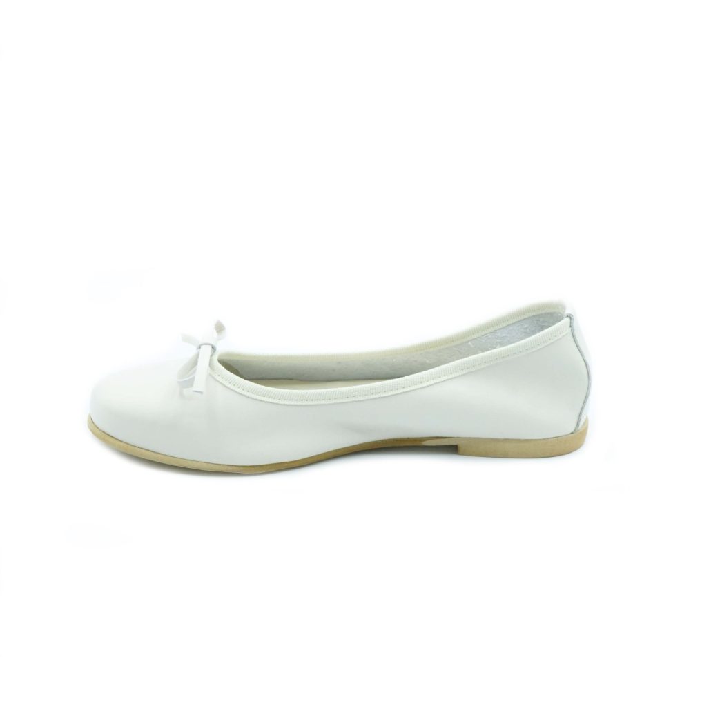 Lea Gu ballerina in nappa, fiocco frontale, tacco 10mm Nuovo