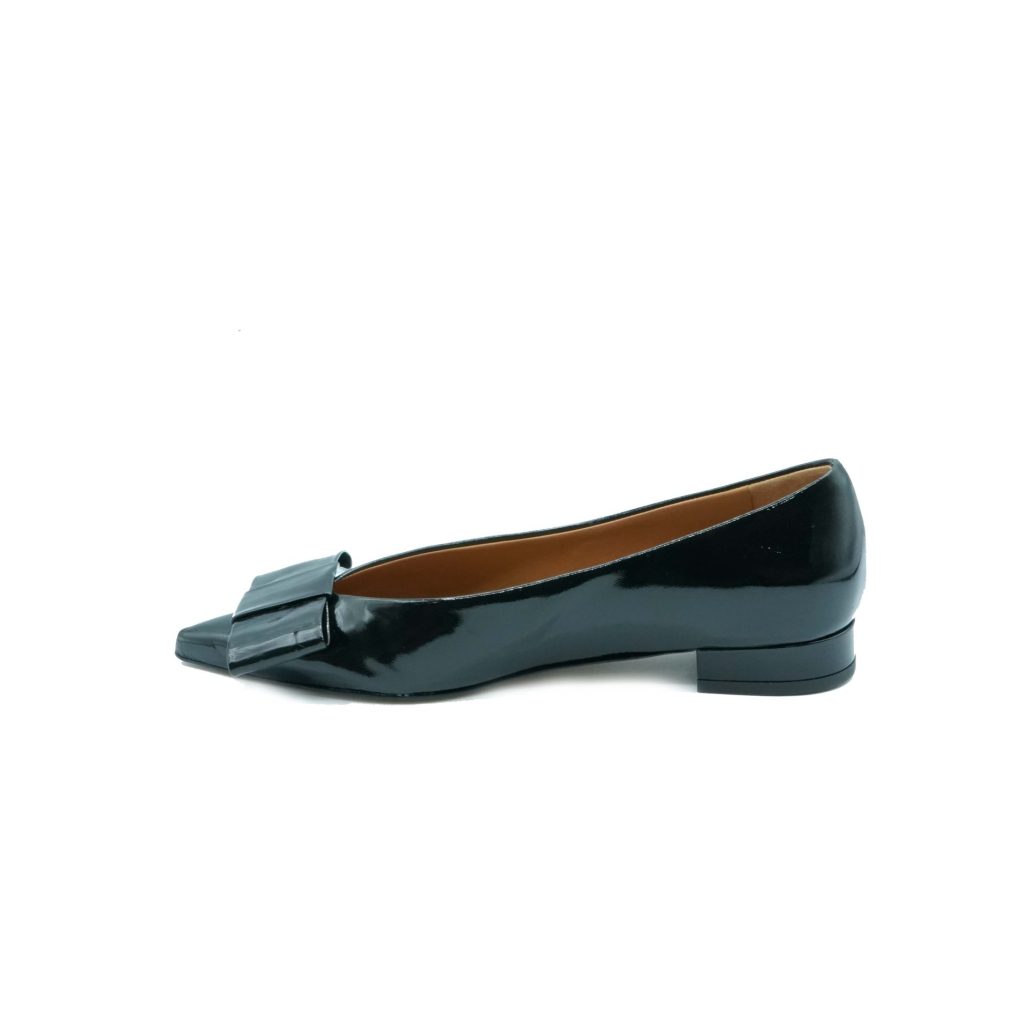 Lea Gu ballerina in vernice, fiocco frontale, tacco 10mm Promozione