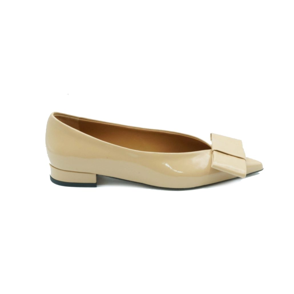 Lea Gu ballerina in vernice, fiocco frontale, tacco 10mm Promozione