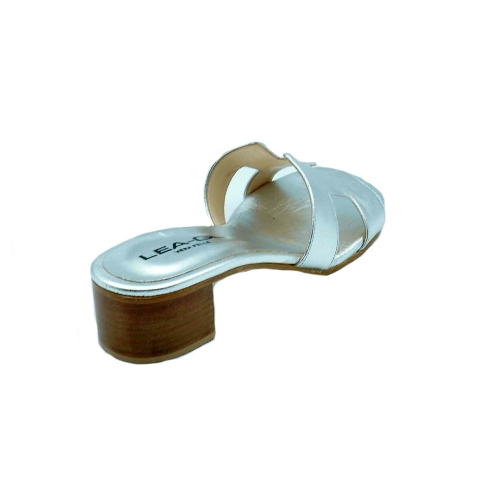 Lea Gu ciabattina in nappa laminata , fascia frontale, tacco 30mm Soddisfazione Garantita