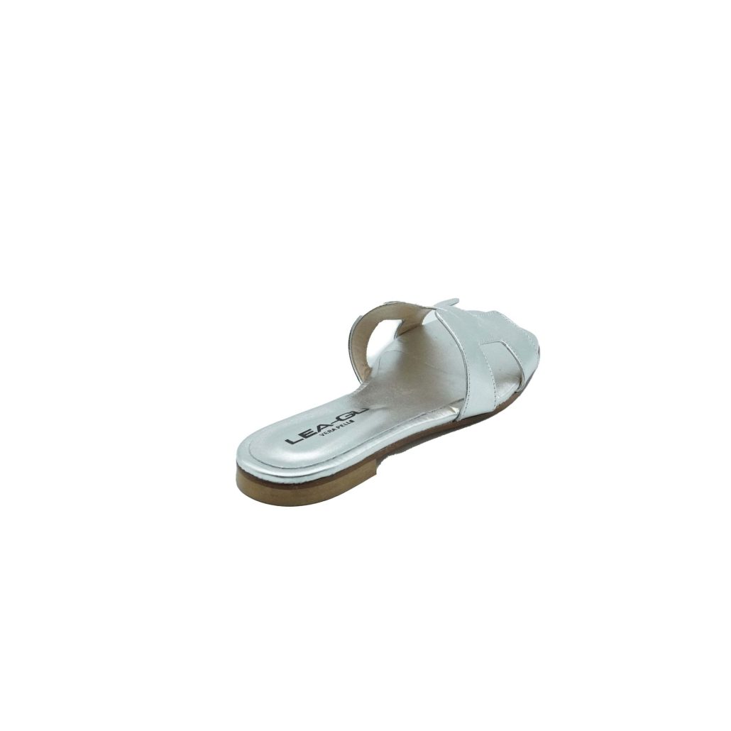 Lea Gu ciabattina in nappa laminata, fascia frontale, punta quadrata, tacco 10mm Consegna Veloce