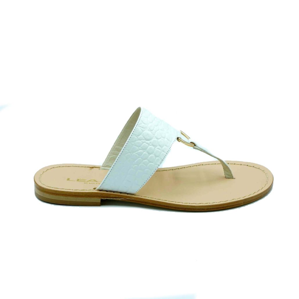 Lea Gu ciabattina infradito in nappa stampa cocco, accessorio frontale, tacco 10mm Economico