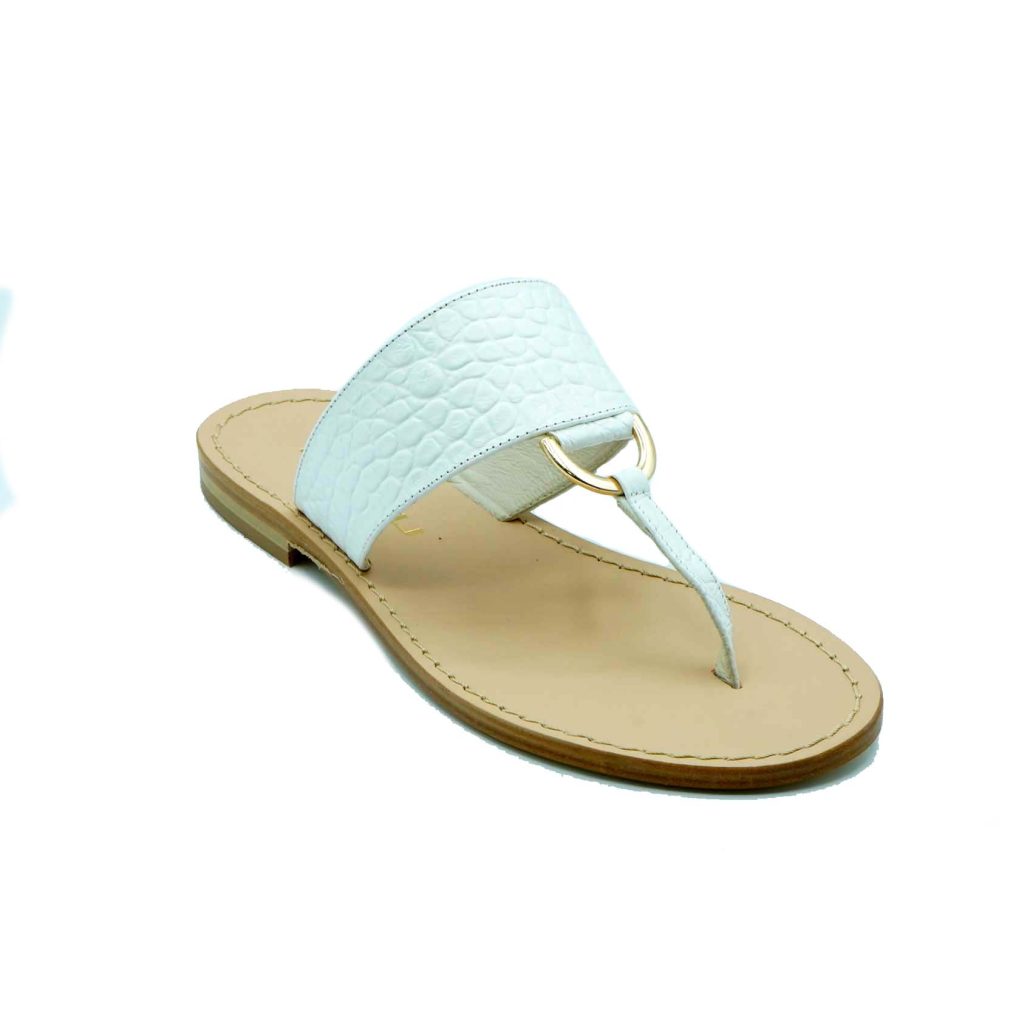 Lea Gu ciabattina infradito in nappa stampa cocco, accessorio frontale, tacco 10mm Economico