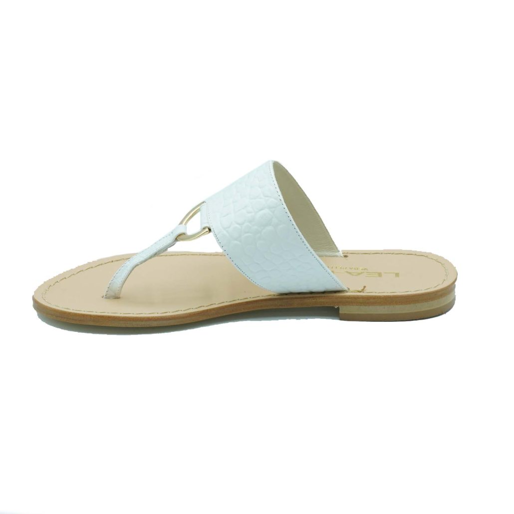 Lea Gu ciabattina infradito in nappa stampa cocco, accessorio frontale, tacco 10mm Economico