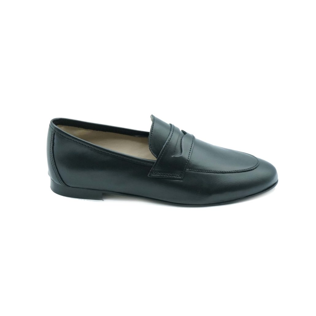 Lea Gu mocassino in nappa, bocca di leone frontale, tacco 10mm In Vendita