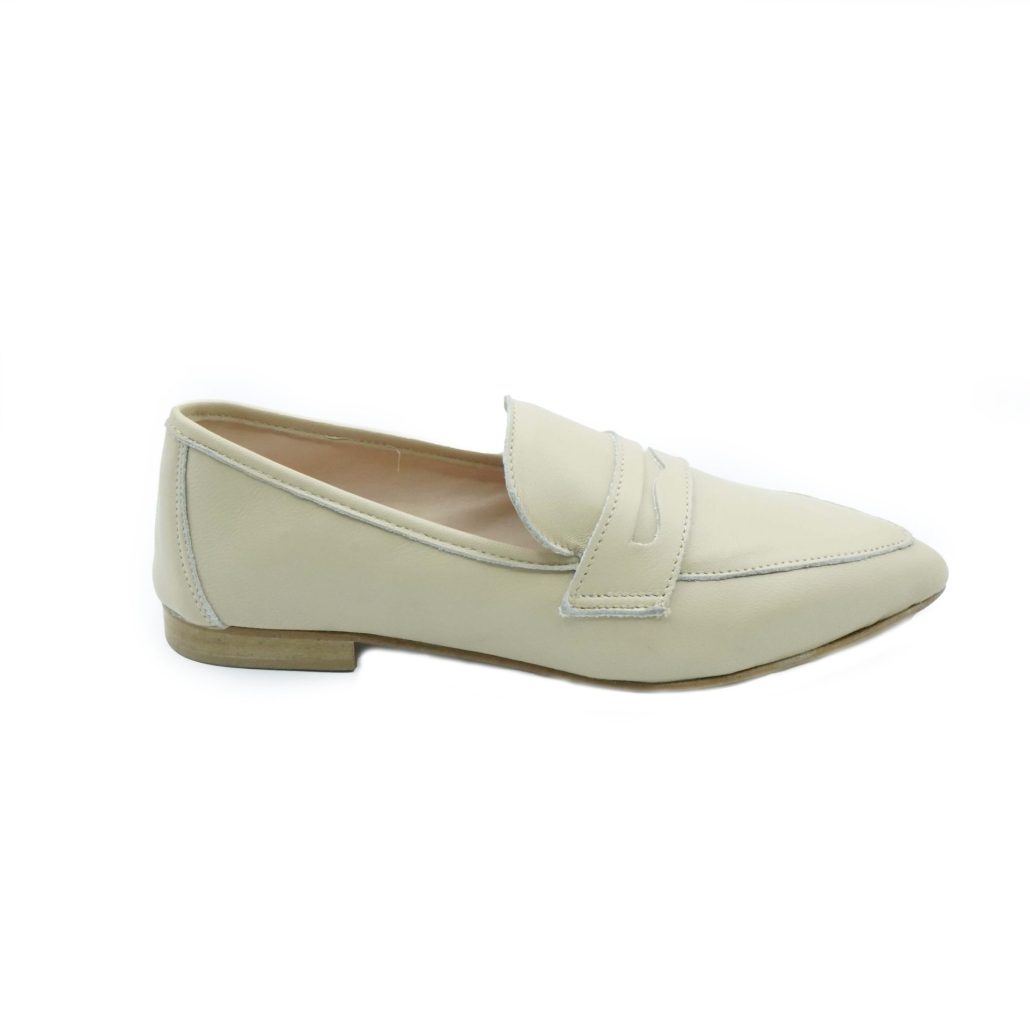 Lea Gu mocassino in nappa, bocca di leone frontale, tacco 10mm Saldi