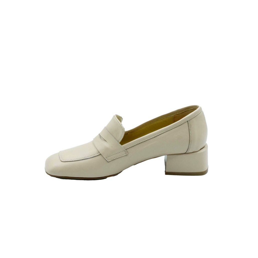 Lea Gu mocassino in nappa, punta quadrata, bocca di leone frontale, tacco 35mm Offerte