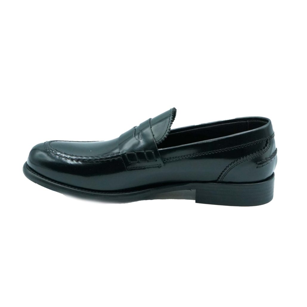 Lea Gu mocassino in vitello abrasivato, bocca di leone frontale, tacco 25mm Vendita Calda