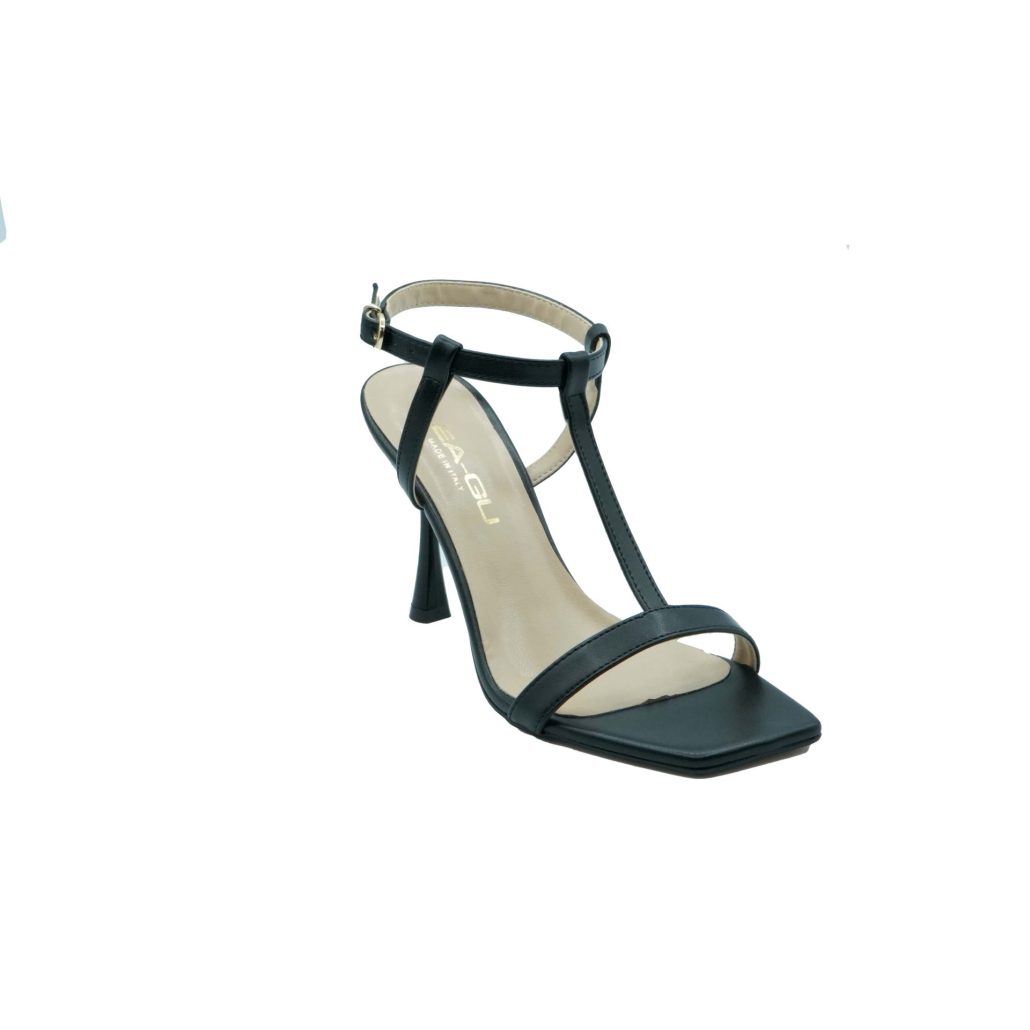 Lea Gu sandalo con fascia frontale, punta quadrata, chiusura alla caviglia, tacco 90mm 2025