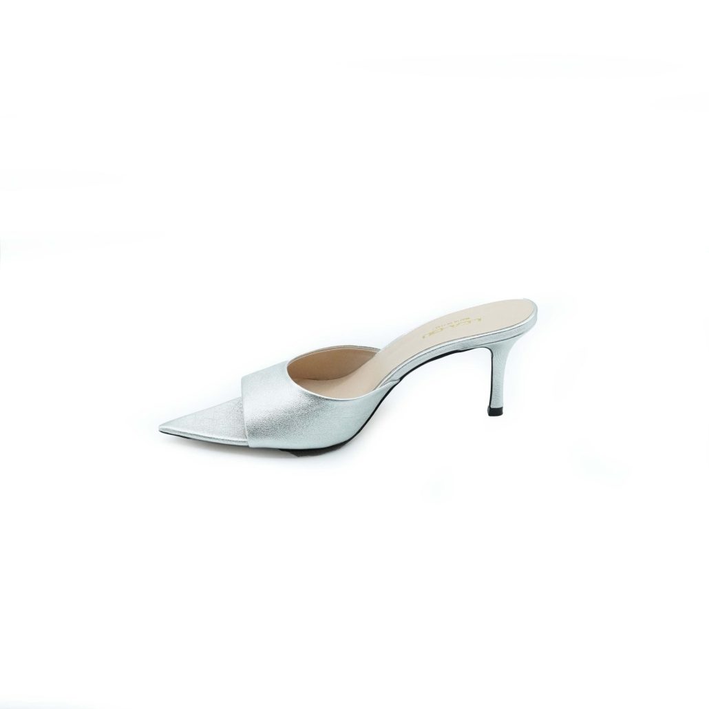 Lea Gu sandalo con tacco in nappa laminata, fascia frontale, tacco 60mm 2025