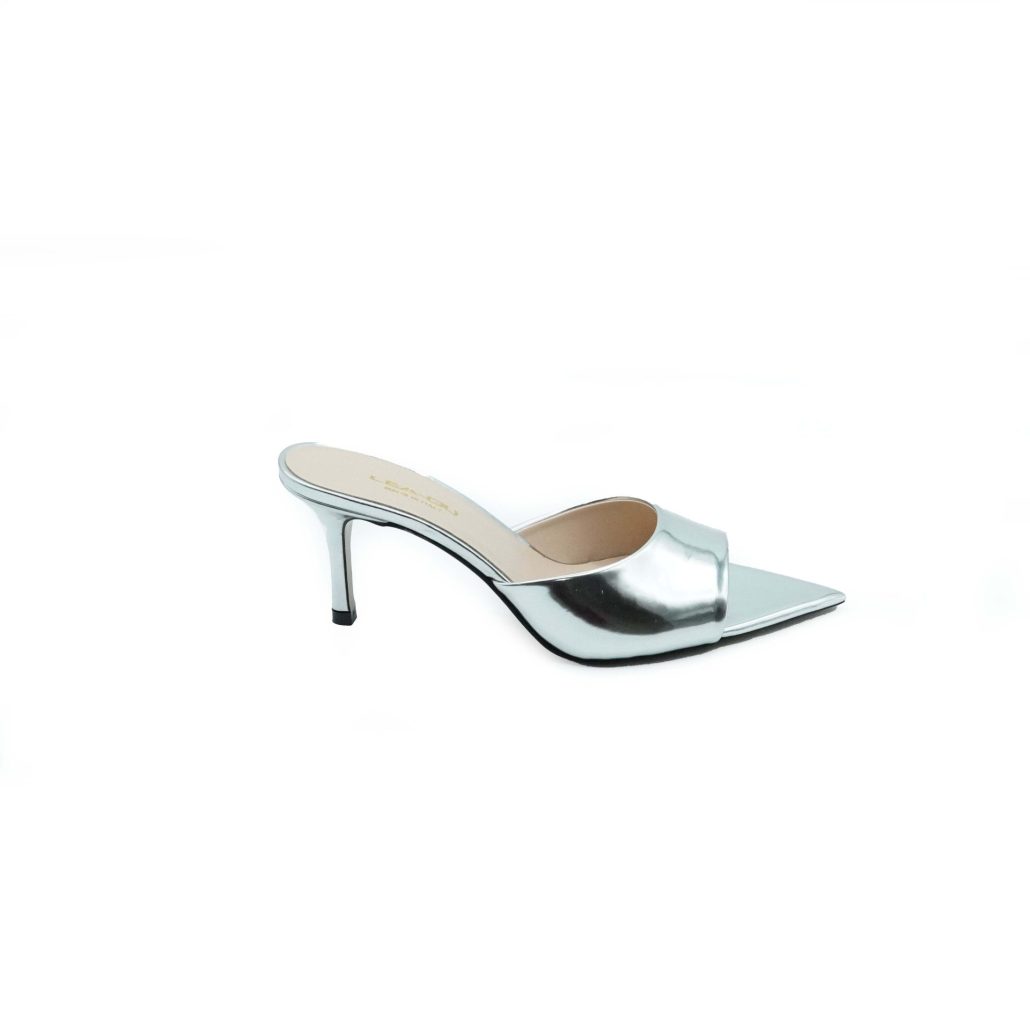 Lea Gu sandalo con tacco in nappa specchio, fascia frontale, tacco 60mm