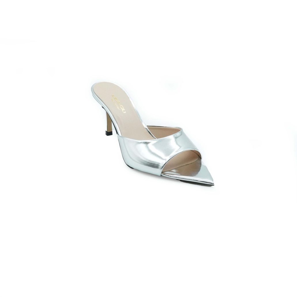 Lea Gu sandalo con tacco in nappa specchio, fascia frontale, tacco 60mm In Linea