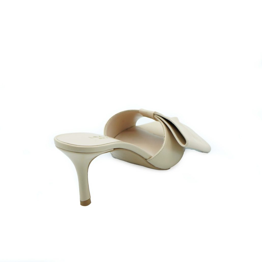 Lea Gu sandalo con tacco in nappa, fascia e fiocco frontale, tacco 60mm Nuovo