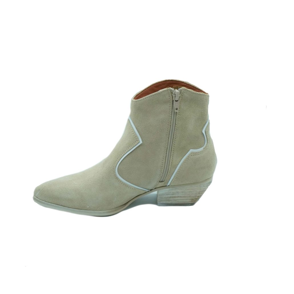 Lea Gu texano in camoscio con inserti in nappa, zip interna, tacco 40 mm Promozione Limitata