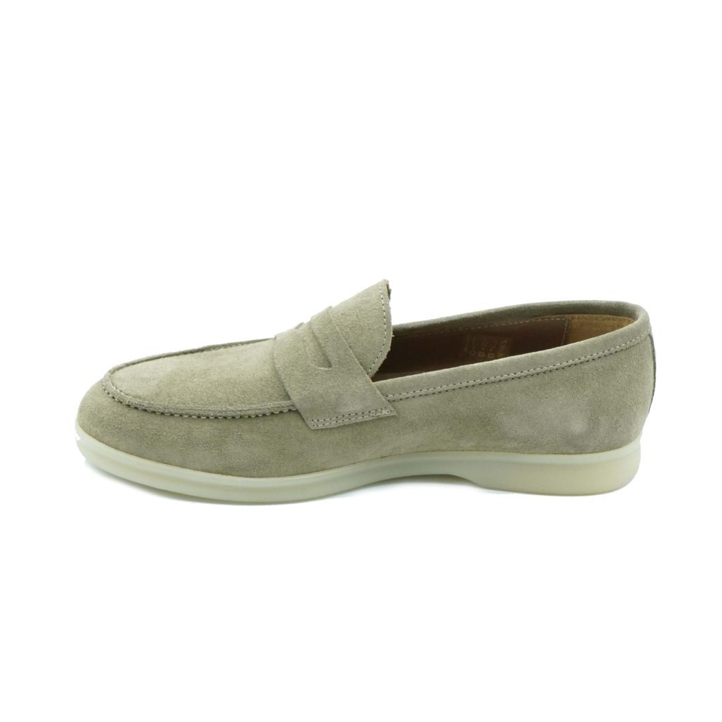 Lea Gu mocassino in camoscio, bocca di leone frontale, fondo gomma 20mm Online