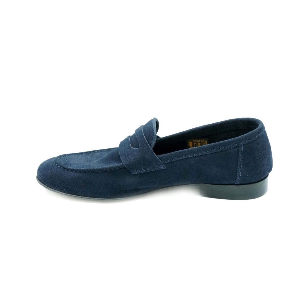 Lea Gu mocassino in camoscio, bocca di leone frontale, tacco 20mm Outlet