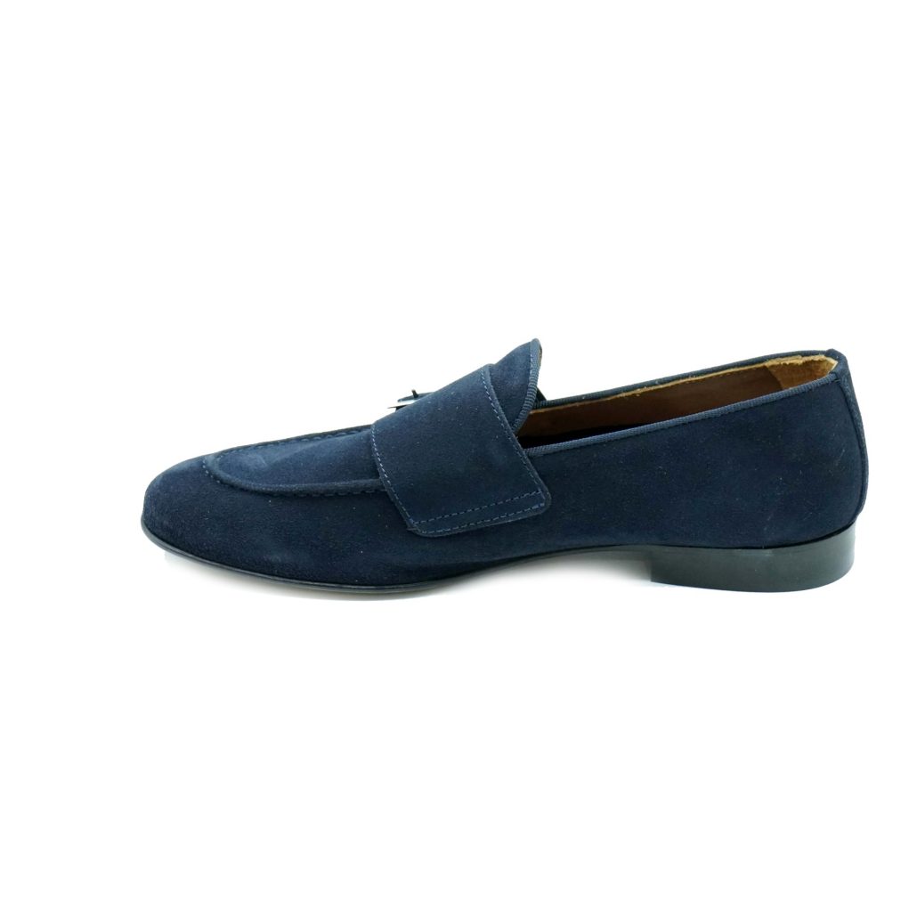 Lea Gu mocassino in camoscio, doppia fibbia frontale, tacco 20mm Saldi