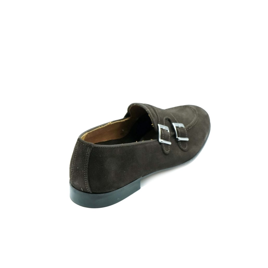 Lea Gu mocassino in camoscio, doppia fibbia frontale, tacco 20mm Saldi