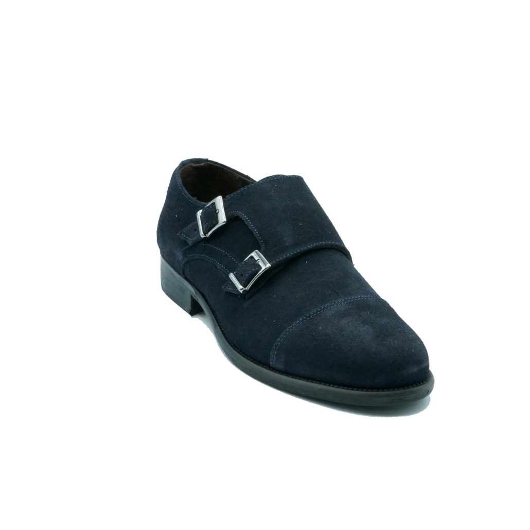 Lea Gu mocassino in camoscio, doppia fibbia frontale, tacco 25mm Offerte