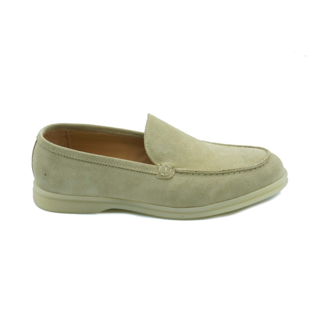 Lea Gu mocassino in camoscio, fondo gomma 20mm Vendita Calda
