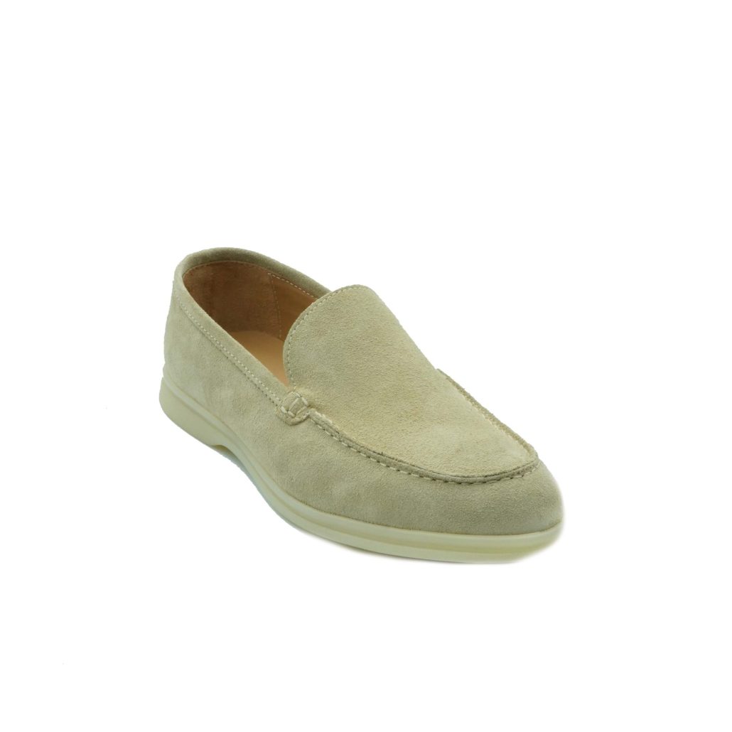Lea Gu mocassino in camoscio, fondo gomma 20mm Vendita Calda