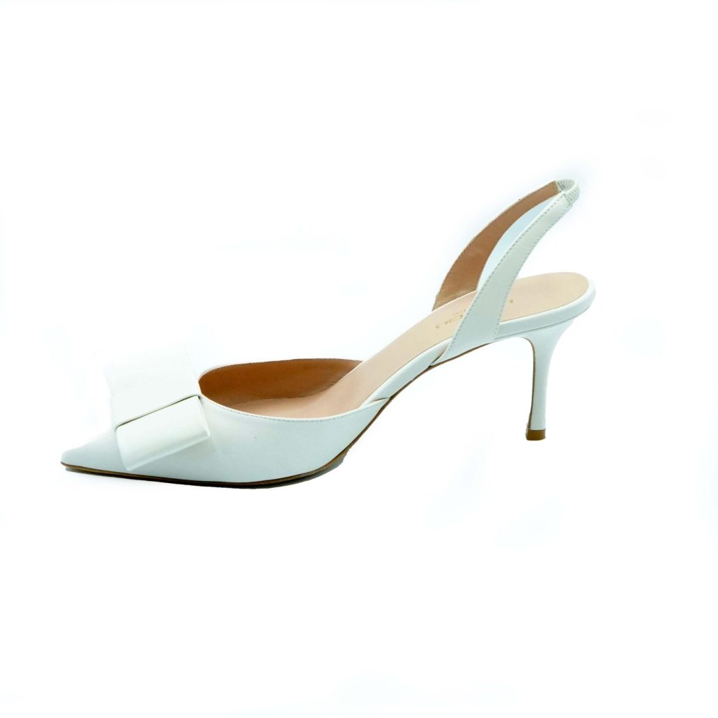Lea Gu slingback in nappa, fiocco frontale, tacco 65mm Vendita Economica