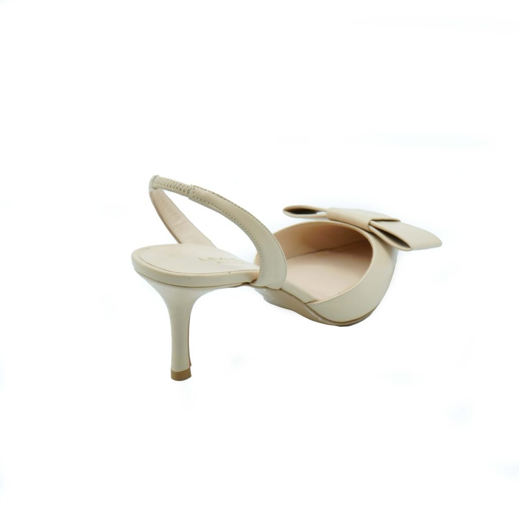Lea Gu slingback in nappa, fiocco frontale, tacco 65mm Vendita Economica
