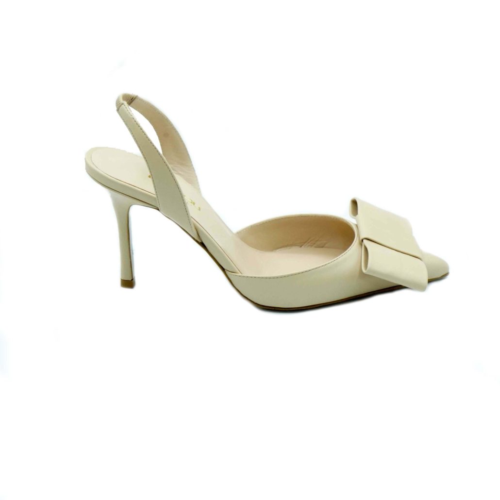 Lea Gu slingback in nappa, fiocco frontale, tacco 85mm I Più Venduti