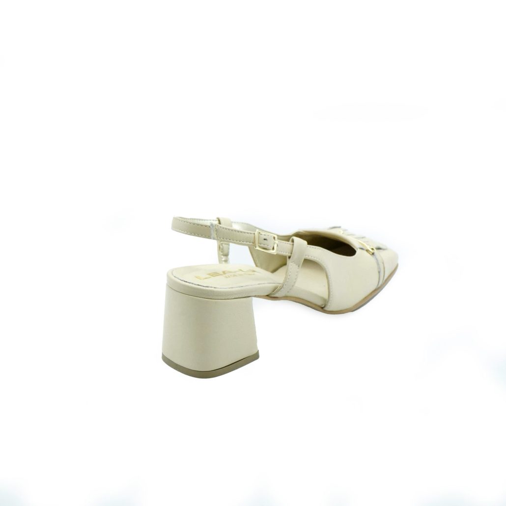 Lea Gu slingback in nappa, punta quadrata, accessorio e frange frontali, tacco 50mm Negozio online di fabbrica