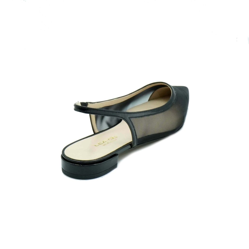 Lea Gu slingback in rete con punta in contrasto, tacco 10mm Italia