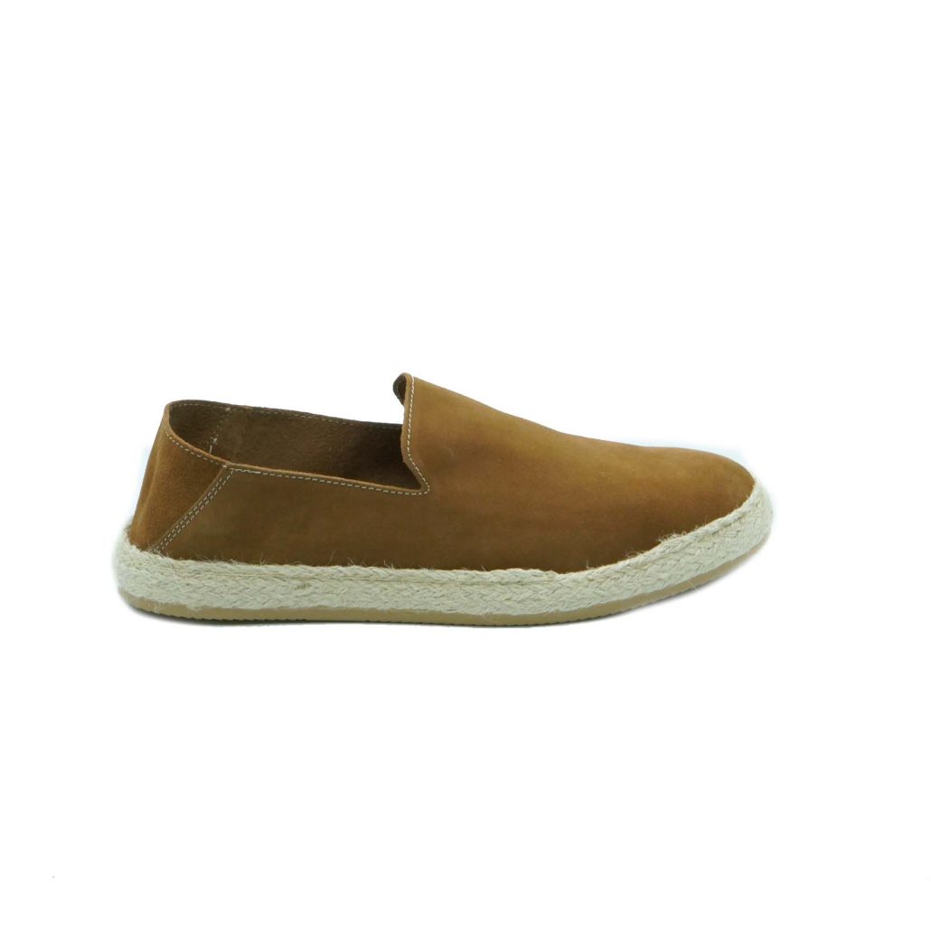 Lea Gu slip-on uomo in camoscio, fondo corda e gomma 20mm In Linea