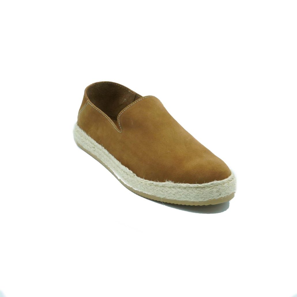 Lea Gu slip-on uomo in camoscio, fondo corda e gomma 20mm In Linea