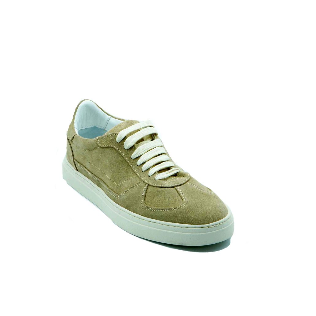 Lea Gu sneakers in camoscio, allacciatura frontale, fondo 30mm Nuovo
