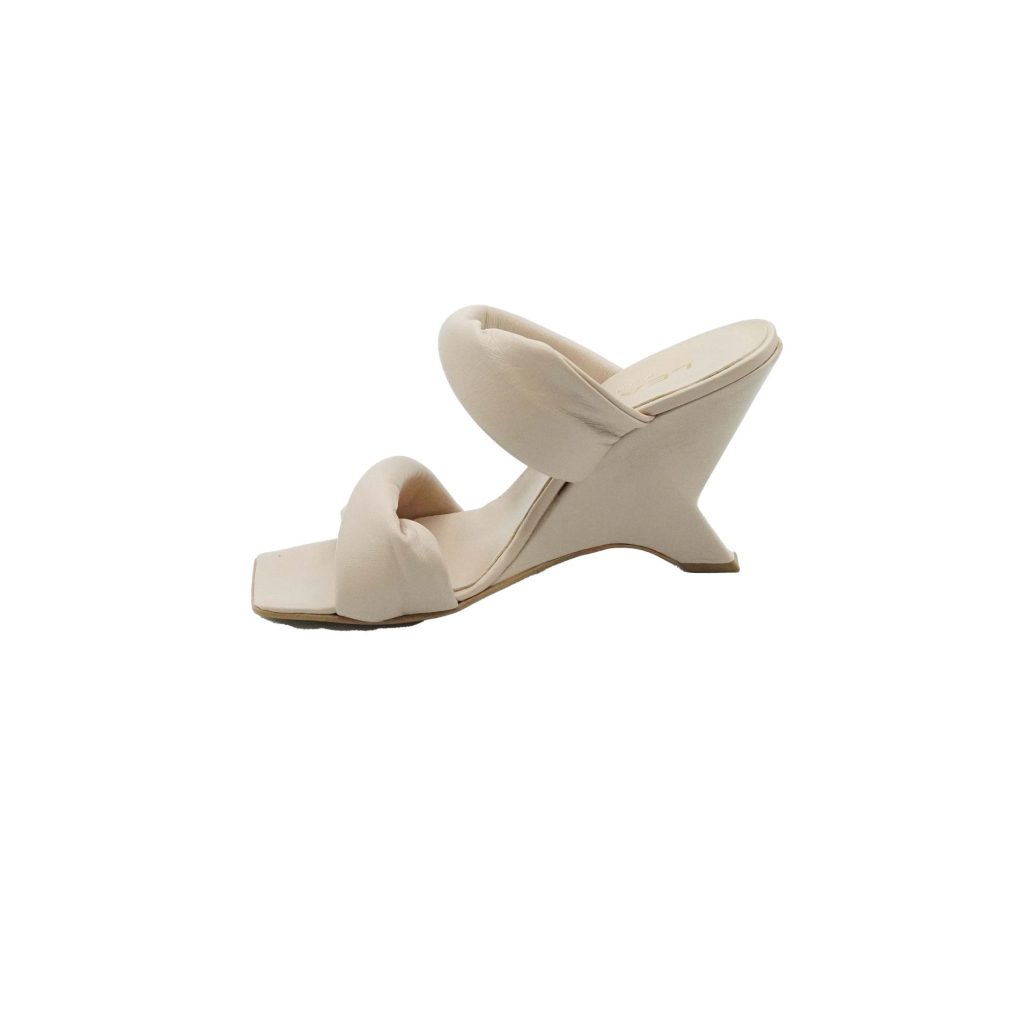 Lea Gu sandalo in nappa, doppia fascia frontale, tacco 85mm Promozione