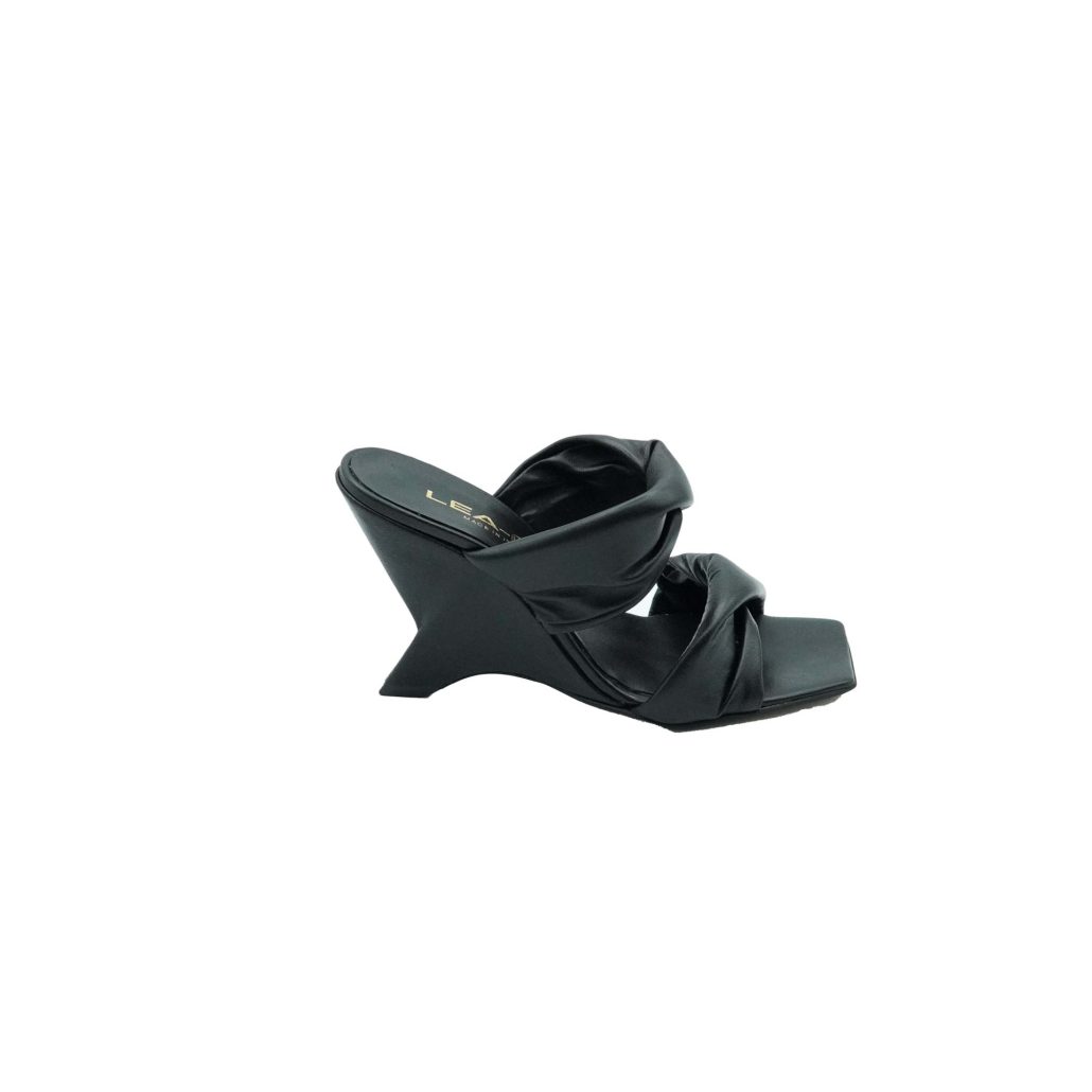 Lea Gu sandalo in nappa, doppia fascia frontale, tacco 85mm Promozione