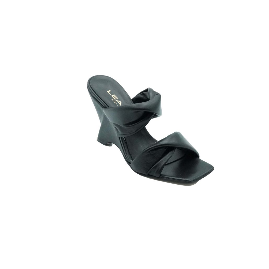 Lea Gu sandalo in nappa, doppia fascia frontale, tacco 85mm Promozione