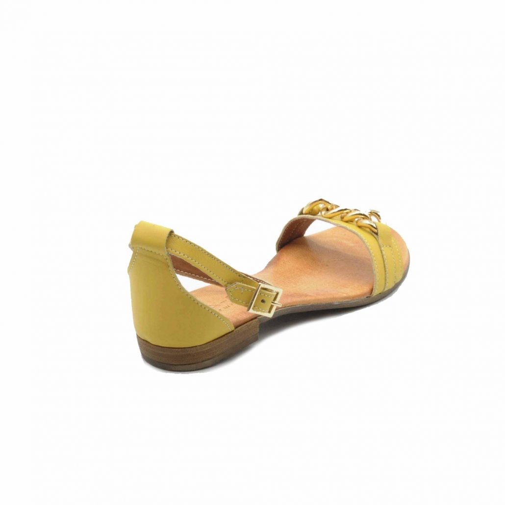 Lea Gu sandalo in nappa, fascia con accessorio oro centrale, cinturino alla caviglia, tacco 15 mm Qualità Garantita