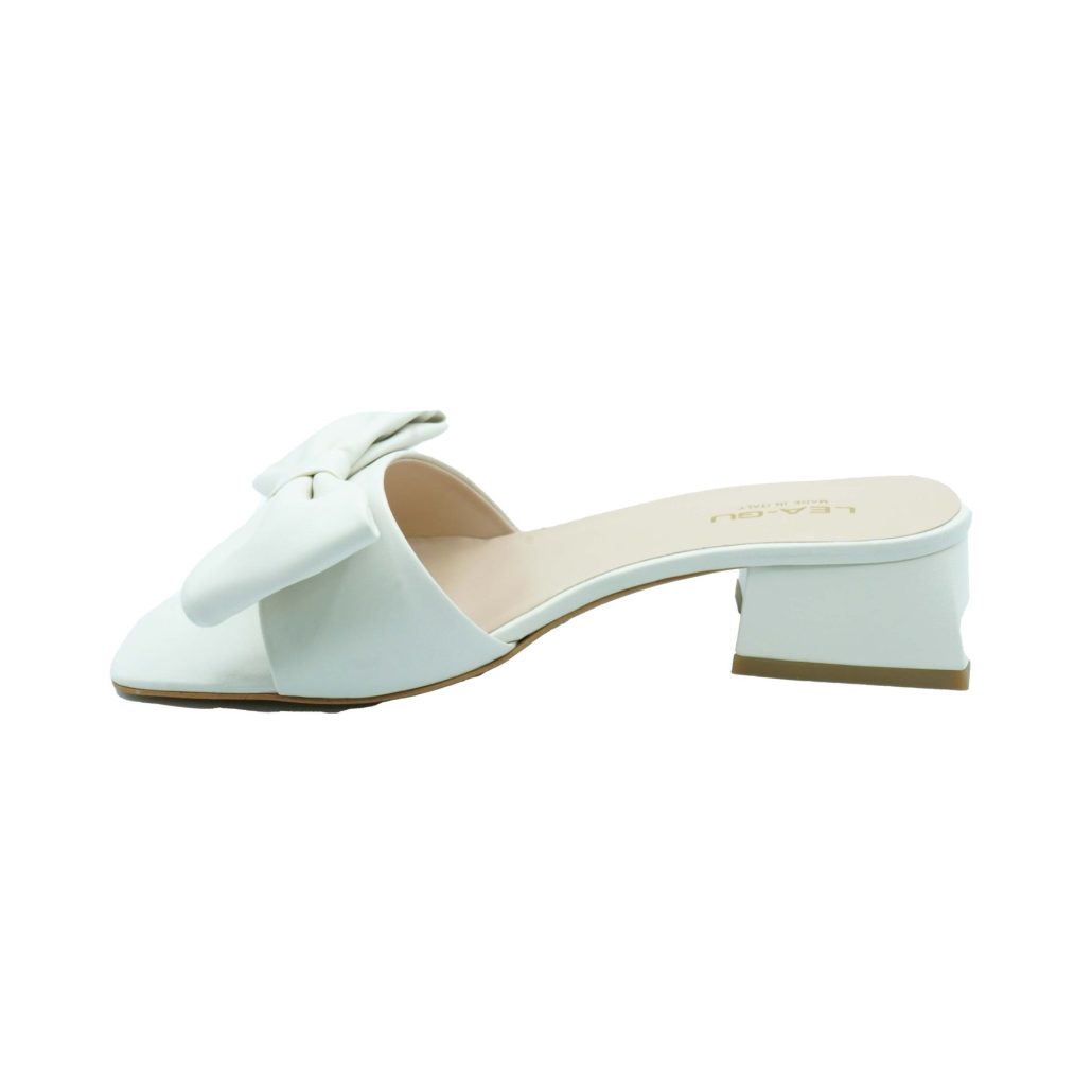 Lea Gu sandalo in nappa, fascia frontale con fiocco, tacco 30mm Consegna Veloce