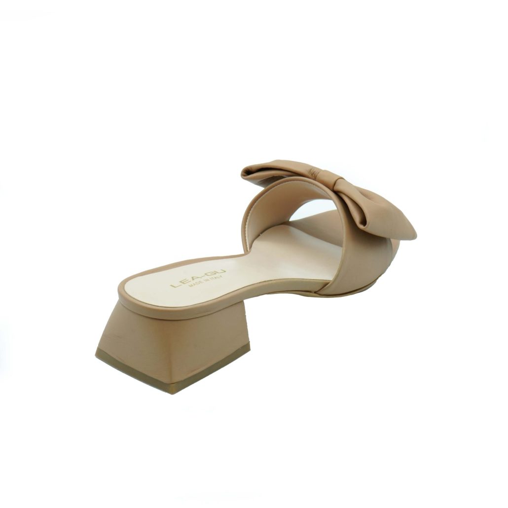 Lea Gu sandalo in nappa, fascia frontale con fiocco, tacco 30mm Consegna Veloce