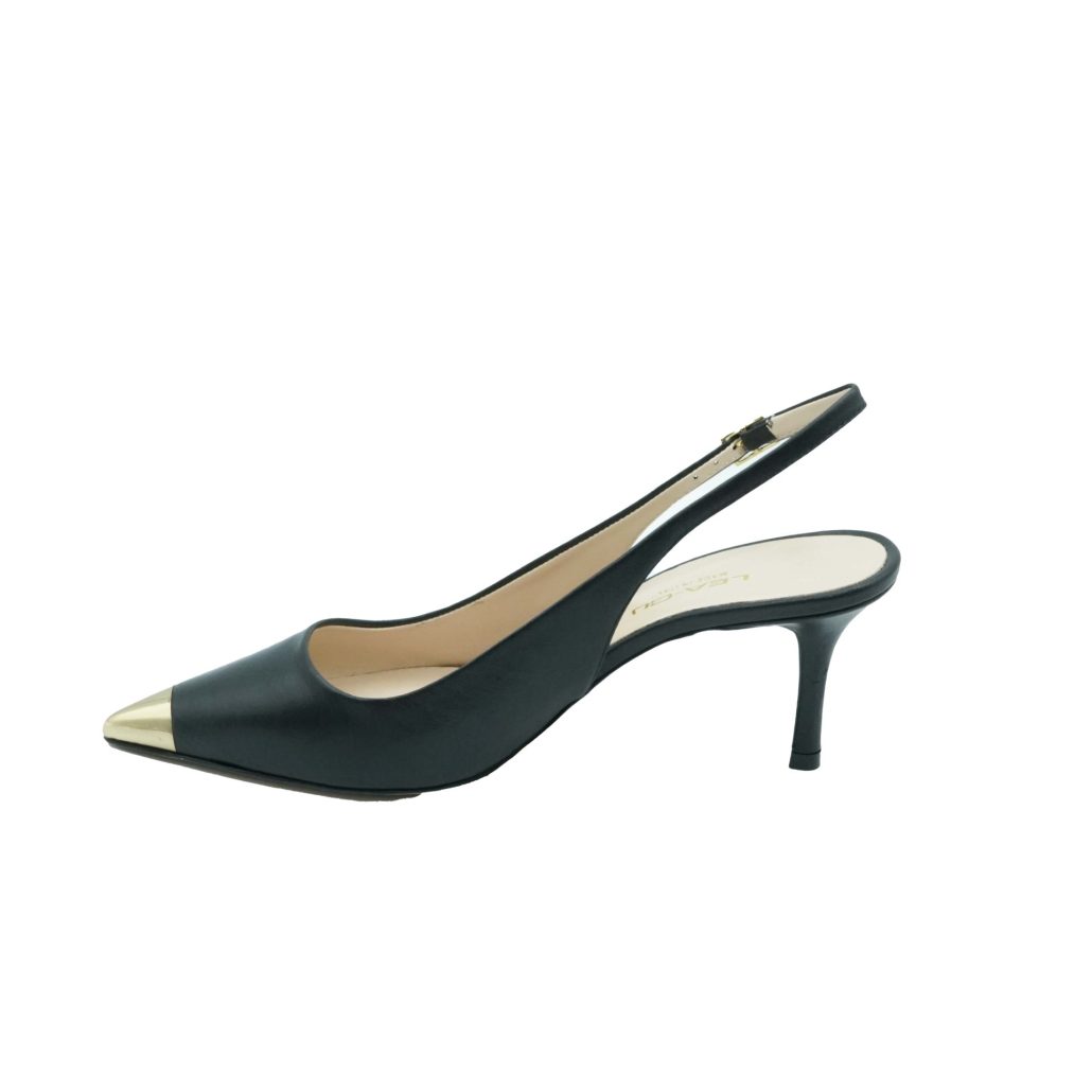 Lea Gu slingback in nappa con punta metallica, tacco 65mm Presa